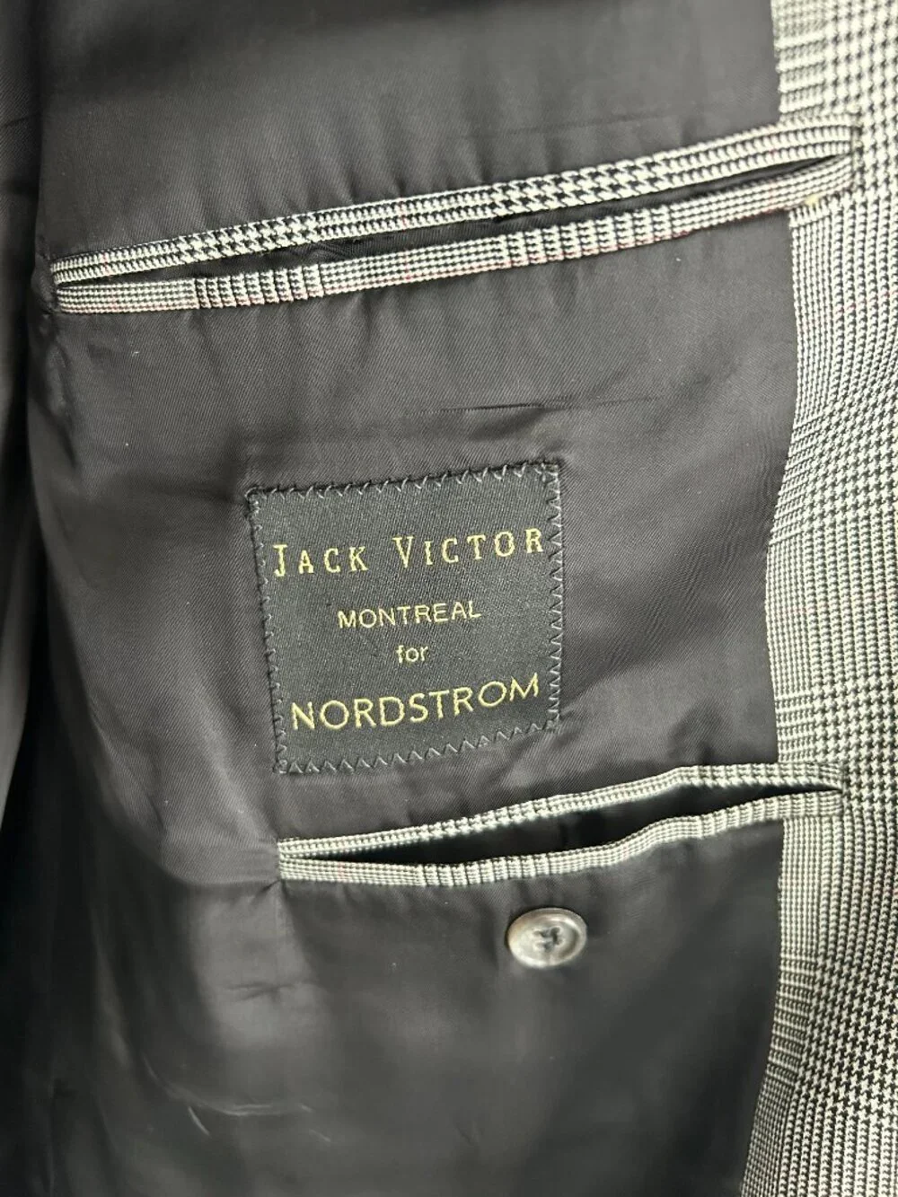 Jack Victor Montreal for Nordstrom 44L Sport Coat Wool Cashmere Houndstooth